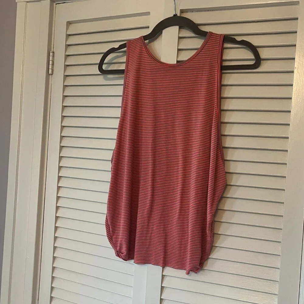 Free People We the Free tank top striped small pink grey coral